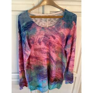 Soft Surroundings Lenore Tie Dye Pullover Sz L Boho Hippie